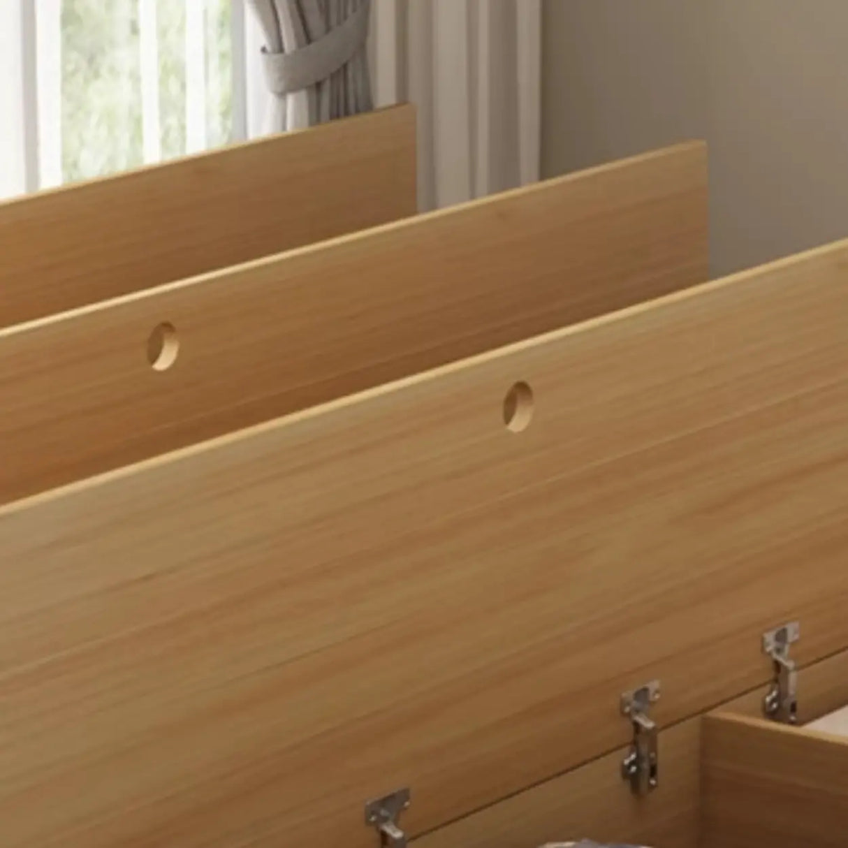 Nut-Brown King Wood Storage Bed with Mattress and Drawers Image - 7