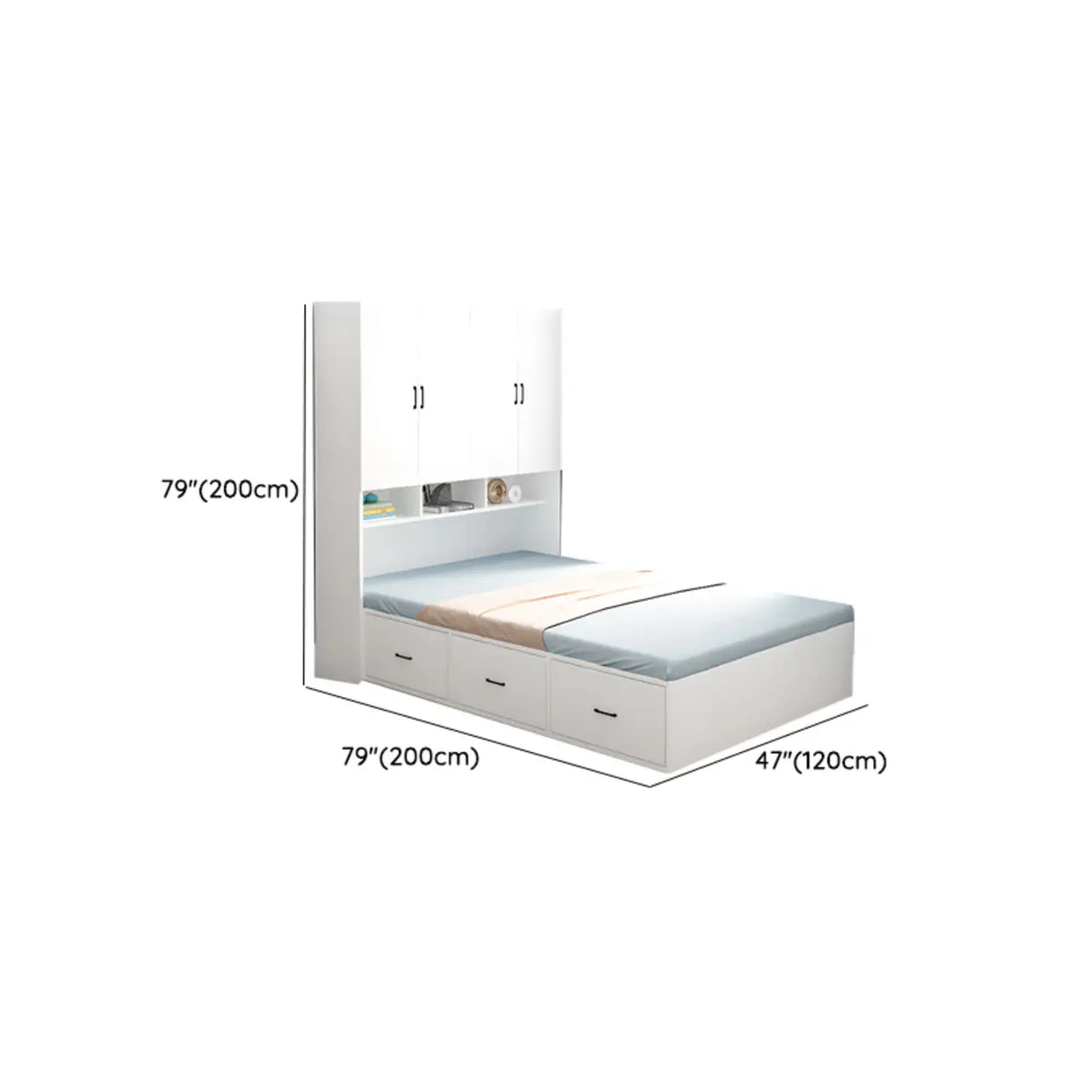 Nut-Brown King Wood Storage Bed with Mattress and Drawers 