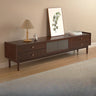 Nut-Brown Oak Medium Wood Tone TV Stand with Storage Image - 7