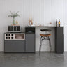 Nut-Brown Rectangular Wood Bar Table with Storage Image - 7