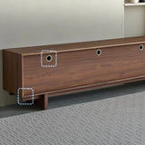 Nut-Brown Wave Texture Rectangle Wood Drawers TV Stand Image - 8