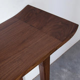 Nut-Brown Wood Double Pedestal Entryway Console Table Image - 4