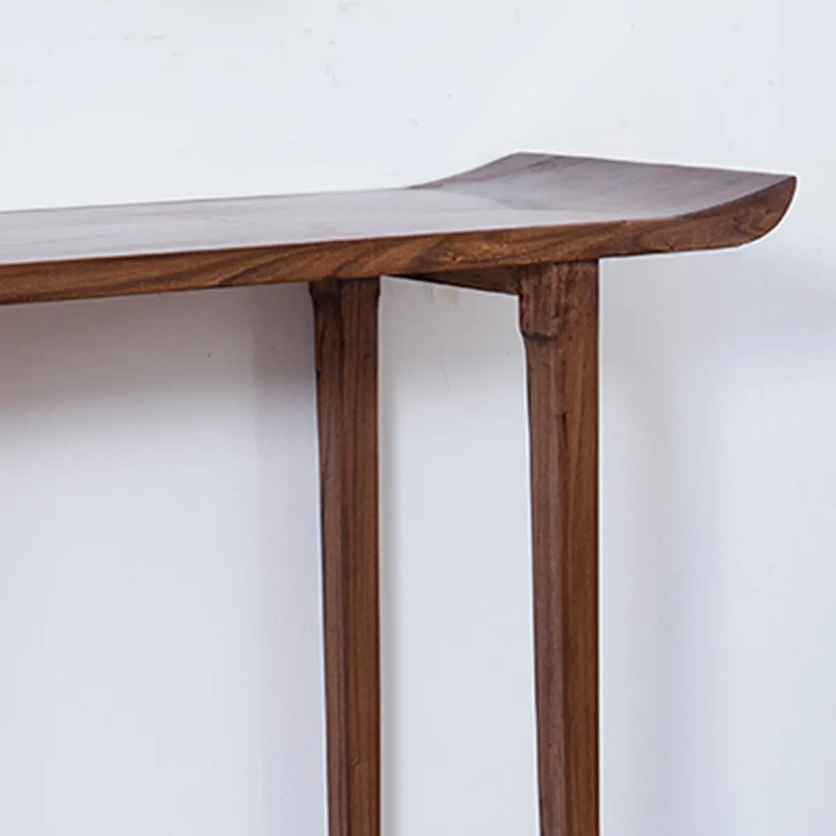Nut-Brown Wood Double Pedestal Entryway Console Table Image - 5