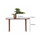 Nut-Brown Wood Double Pedestal Entryway Console Table #size