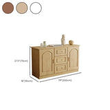 Nut-Brown Wood Drawers Cabinet Rectangle TV Stand Image - 18