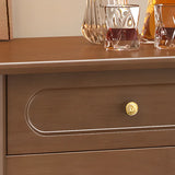 Nut-Brown Wood Foyer Storage Console Table with Shelves Image - 11