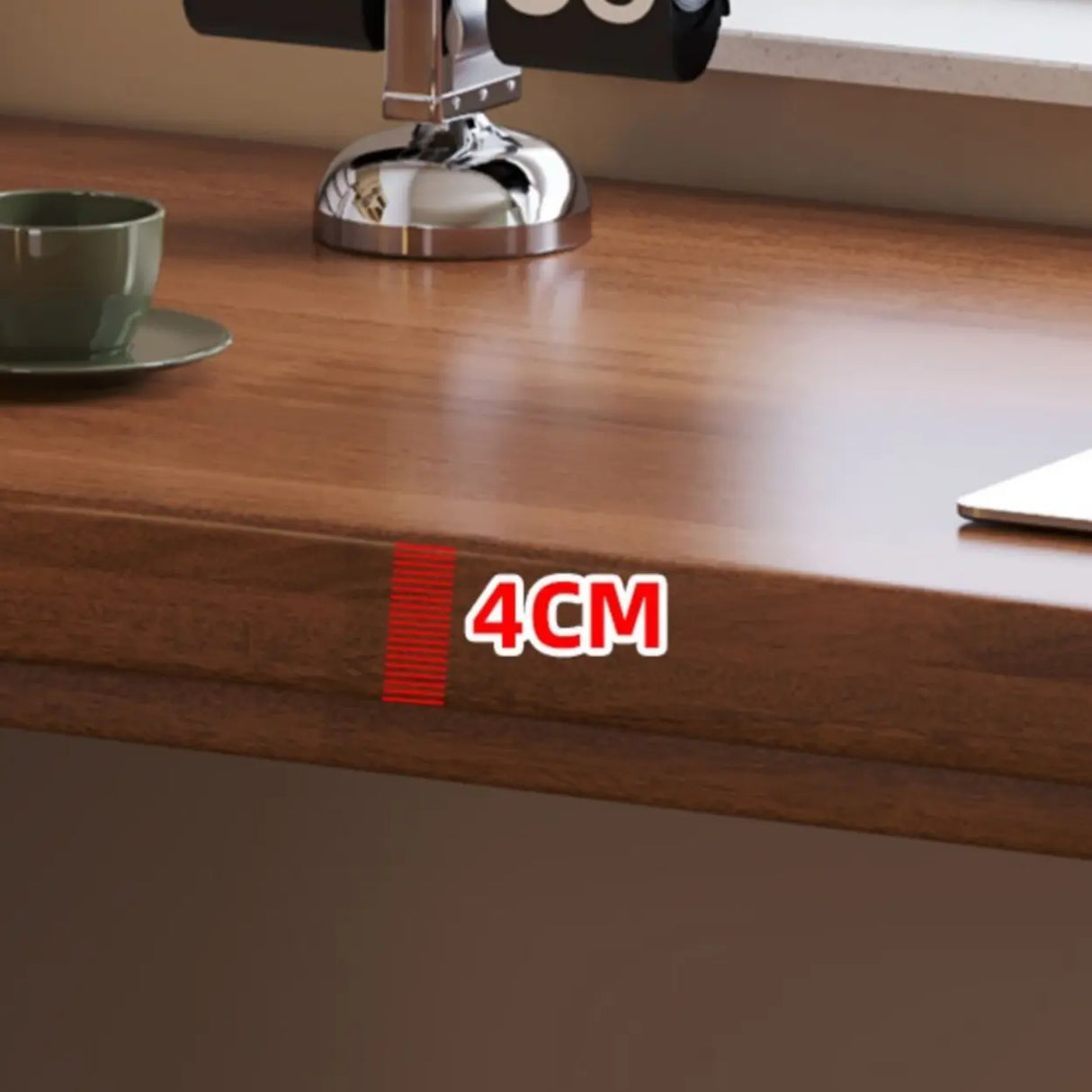 Nut-Brown Wood L-Shape Butcher Block Writing Desk Image - 12