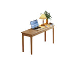 Nut-Brown Wood Rectangle Drawers Desk for Home Use Image - 2