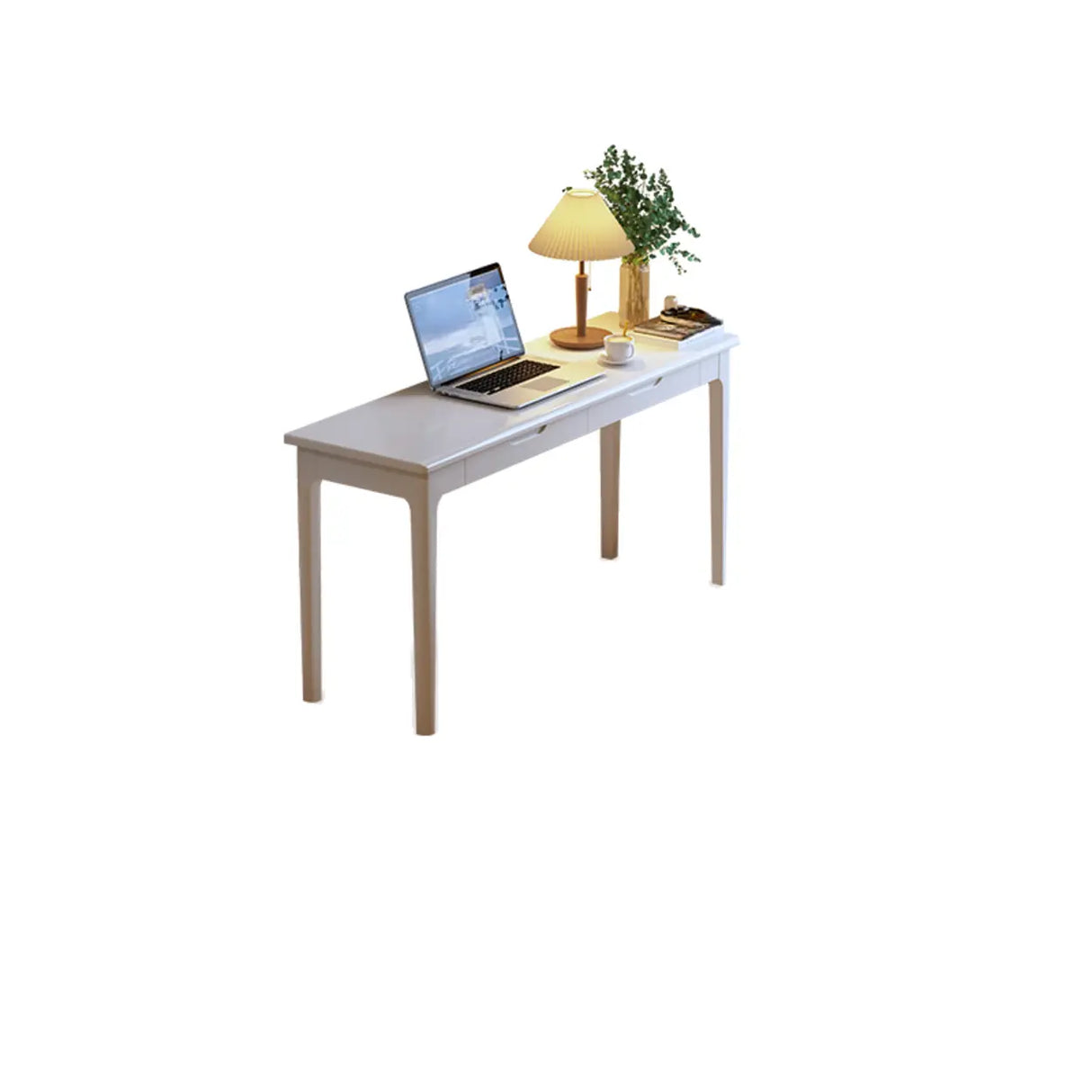 Nut-Brown Wood Rectangle Drawers Desk for Home Use Image - 5