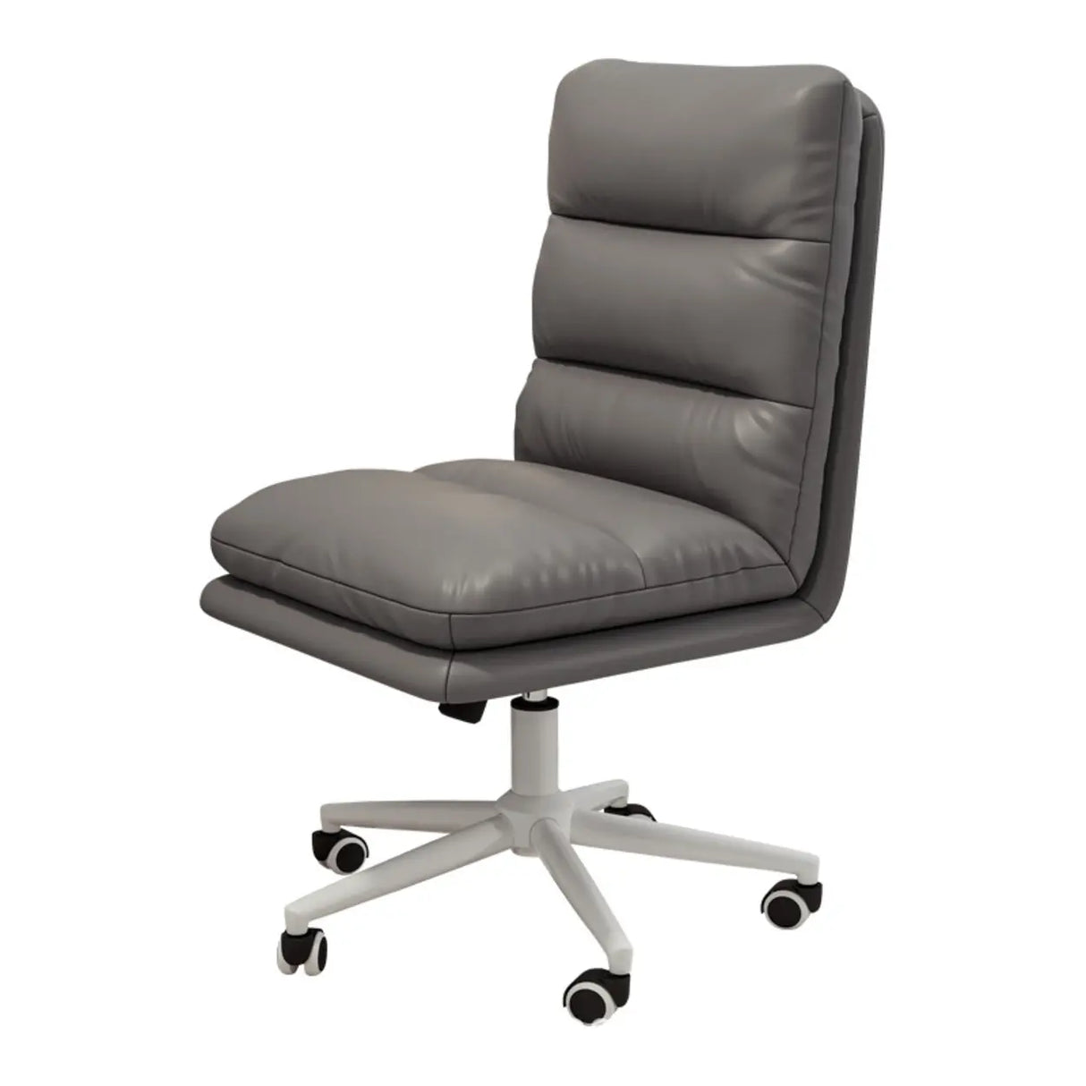 Nylon Frame Swivel Faux Leather Office Chair with Casters Image - 10
