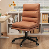 Nylon Frame Swivel Faux Leather Office Chair with Casters Image - 12