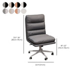 Nylon Frame Swivel Faux Leather Office Chair with Casters #size