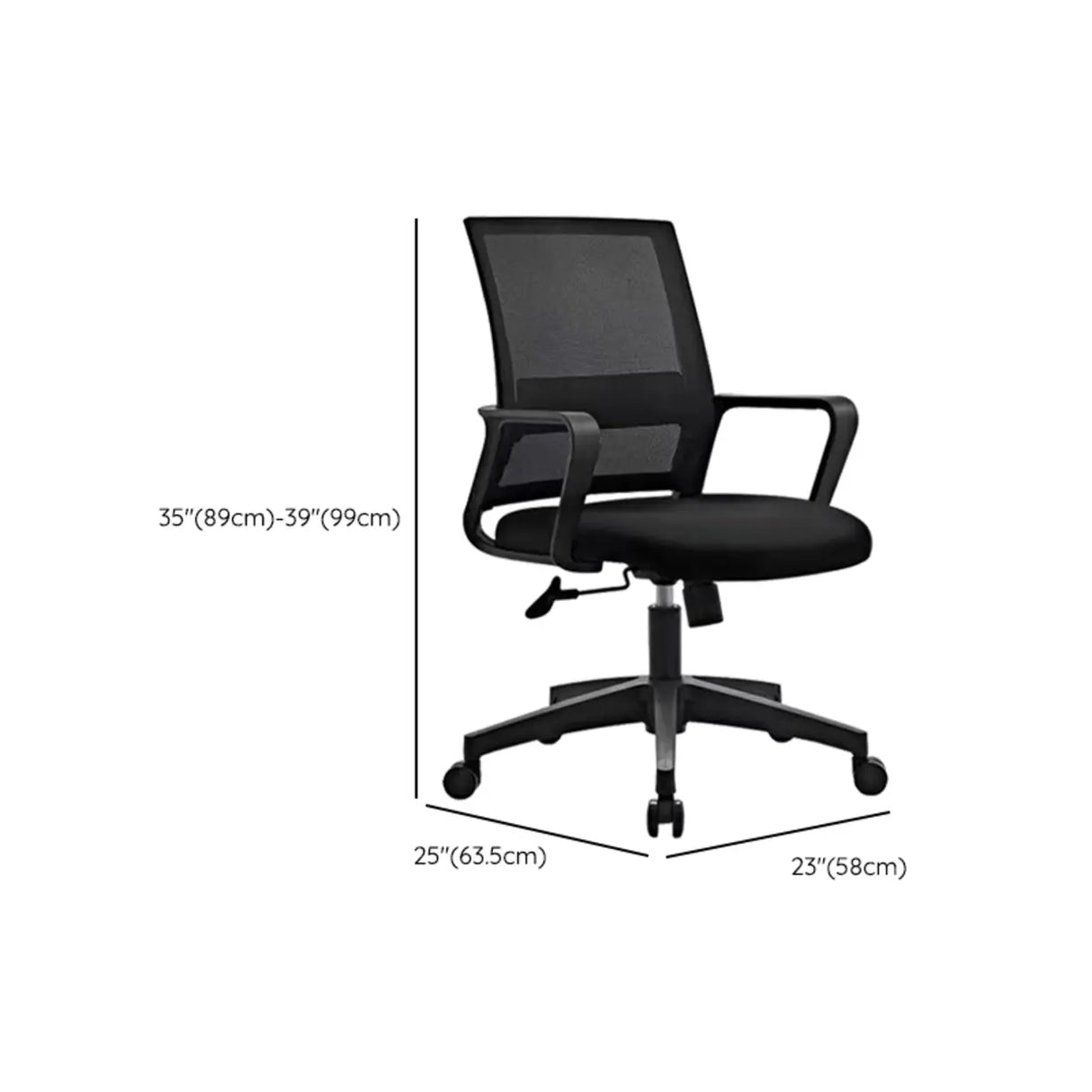 Nylon Frame Swivel Mesh Ergonomic Office Chair with Wheels Image - 12