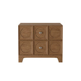 Oak 2-Drawer Storage Rectangular Wood Bedroom Nightstand Image - 2
