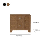 Oak 2-Drawer Storage Rectangular Wood Bedroom Nightstand #size