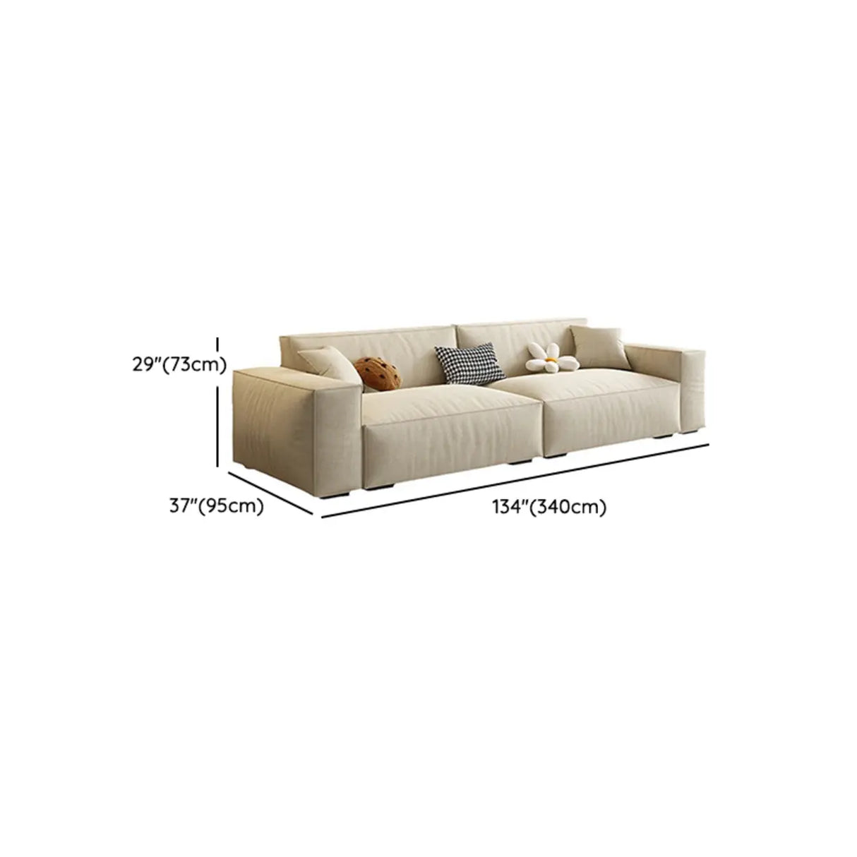 Off-White Anti Cat Scratch Fabric Tight Back Sofa Image - 10