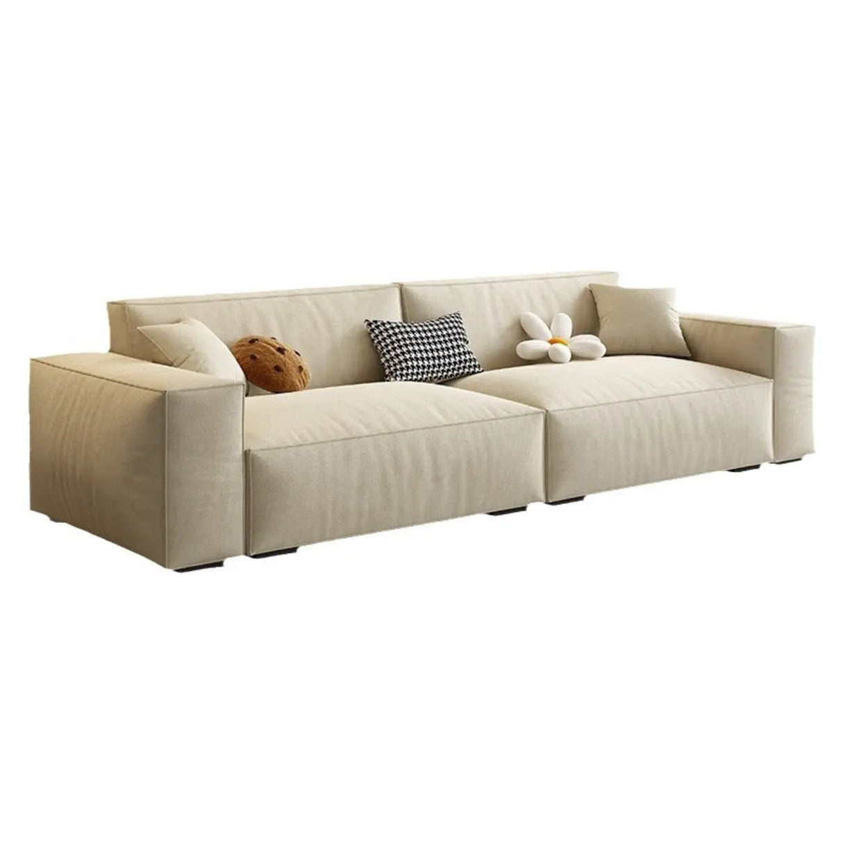 Off-White Anti Cat Scratch Fabric Tight Back Sofa Image - 5