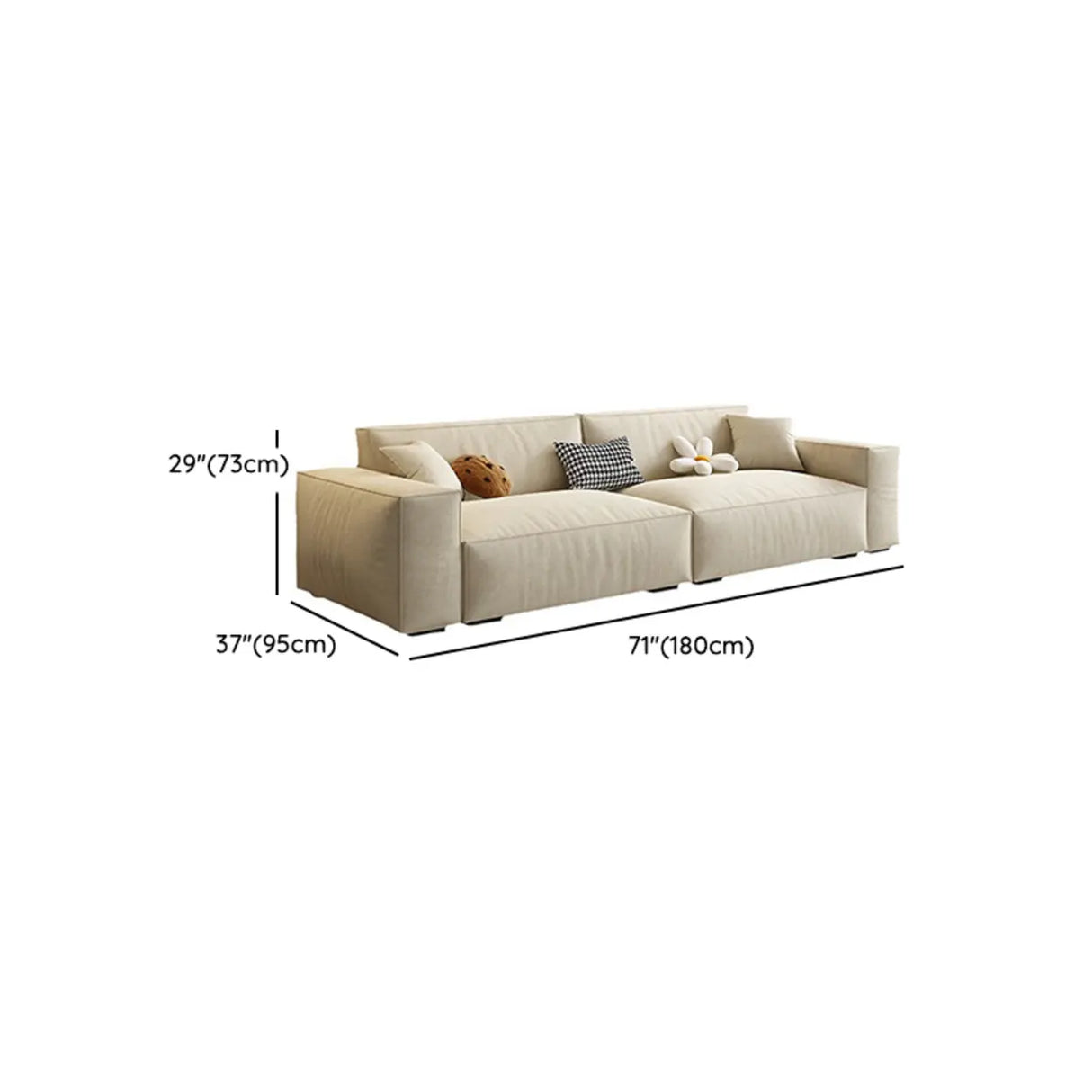 Off-White Anti Cat Scratch Fabric Tight Back Sofa 
