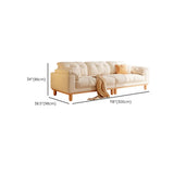 Off-White Anti Cat Scratch Velvet Tufted Back Sofa Image - 11