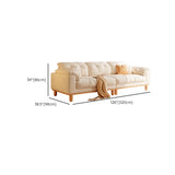 Off-White Anti Cat Scratch Velvet Tufted Back Sofa Image - 12