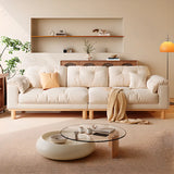 Off-White Anti Cat Scratch Velvet Tufted Back Sofa Image - 2