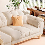 Off-White Anti Cat Scratch Velvet Tufted Back Sofa Image - 7