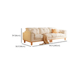 Off-White Anti Cat Scratch Velvet Tufted Back Sofa #size