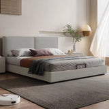 Off-White Comfort Queen Modern Upholstered Storage Bed Image - 3