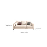 Off-White Cotton Linen Square Arm Pillow Back Sofa #size