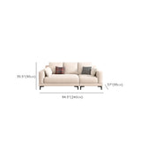 Off-White Cotton Linen Square Arm Pillow Back Sofa Image - 11