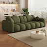 Off-White Cow Leather Sewn Pillow Back Foam Fill Sofa Image - 13