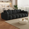 Off-White Cow Leather Sewn Pillow Back Foam Fill Sofa Image - 16