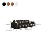 Off-White Cow Leather Sewn Pillow Back Foam Fill Sofa Image - 24