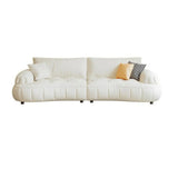 Off-White Eco-Leather Pillow Top Arm Cushion Back Sofa Image - 10