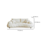 Off-White Eco-Leather Pillow Top Arm Cushion Back Sofa #size