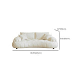 Off-White Eco-Leather Pillow Top Arm Cushion Back Sofa Image - 12