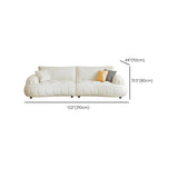 Off-White Eco-Leather Pillow Top Arm Cushion Back Sofa Image - 15