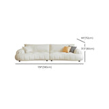 Off-White Eco-Leather Pillow Top Arm Cushion Back Sofa Image - 16