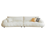 Off-White Eco-Leather Pillow Top Arm Cushion Back Sofa Image - 5