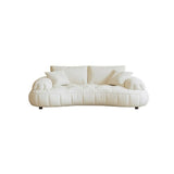 Off-White Eco-Leather Pillow Top Arm Cushion Back Sofa Image - 9