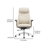 Off-White Ergonomic Modern Swivel Leather Office Chair #size