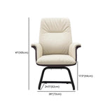 Off-White Ergonomic Modern Swivel Leather Office Chair Image - 13
