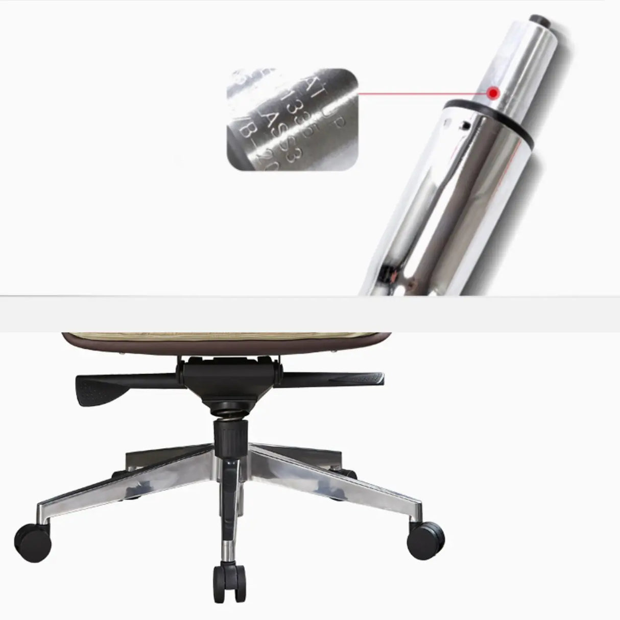 Off-White Ergonomic Modern Swivel Leather Office Chair Image - 7