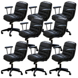 Off-White Ergonomic Modern Swivel PU Leather Office Chair Image - 10