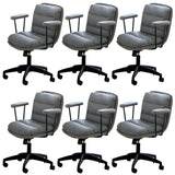 Off-White Ergonomic Modern Swivel PU Leather Office Chair Image - 18
