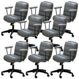 Off-White Ergonomic Modern Swivel PU Leather Office Chair Image - 20