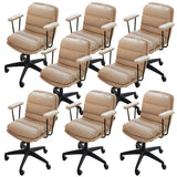 Off-White Ergonomic Modern Swivel PU Leather Office Chair Image - 33