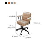 Off-White Ergonomic Modern Swivel PU Leather Office Chair #size