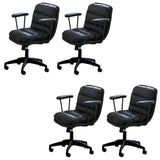 Off-White Ergonomic Modern Swivel PU Leather Office Chair Image - 6