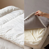 Off-White Faux Cotton Linen Wood Frame Extra Long Sofa Image - 6